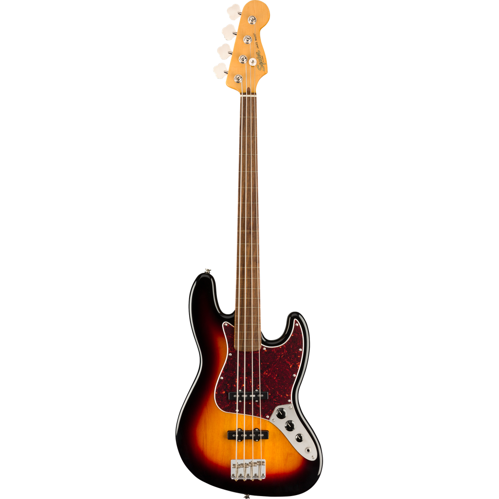 Squier Classic Vibe '60s Fretless Jazz Bass Guitar - 3-Tone Sunburst