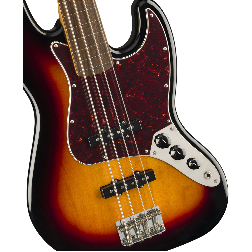 Squier Classic Vibe '60s Fretless Jazz Bass Guitar - 3-Tone Sunburst