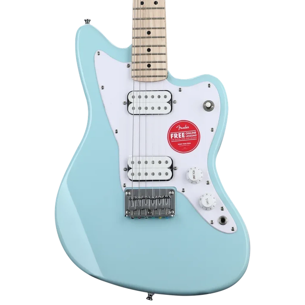 Squier Mini Jazzmaster HH Electric Guitar - Daphne Blue with Maple Fingerboard