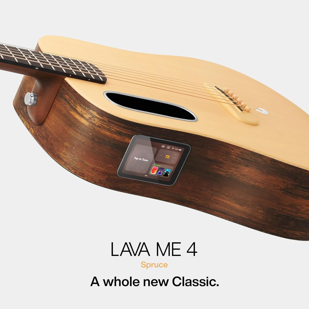 LAVA Music ME 4 Spruce Touchscreen Acoustic Electric Smart Guitar w/ Gig Bag