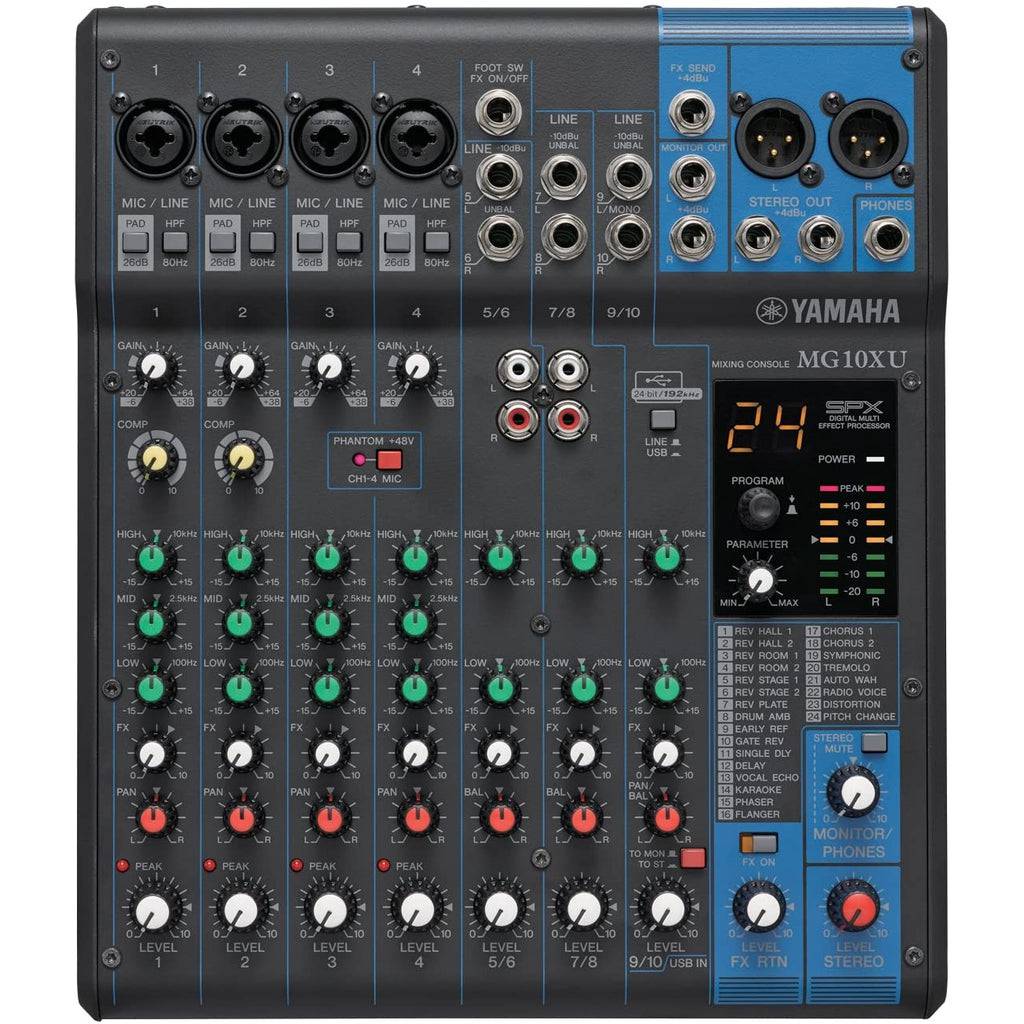 Yamaha MG10XU 10-channel Mixer with USB and FX - Irvine Art And Music