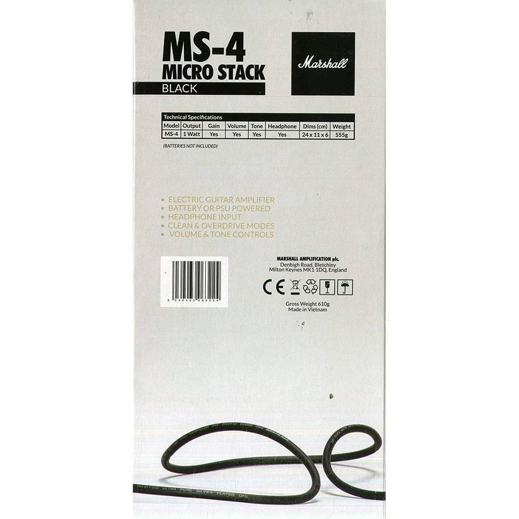 Marshall MS-4 1-watt Battery-powered Micro Stack - Black