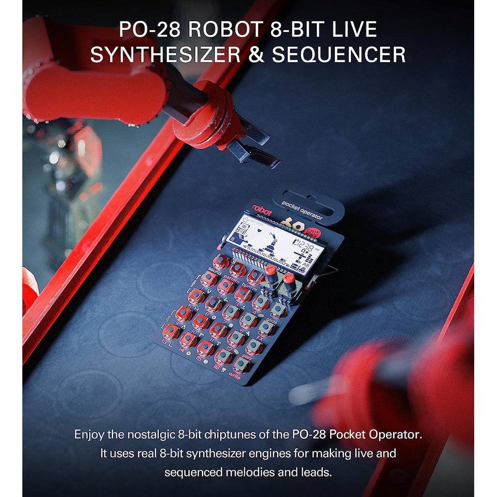 Teenage Engineering PO-28 Pocket Operator Robot Live Performance Synthesizer and Sequencer - Irvine Art And Music