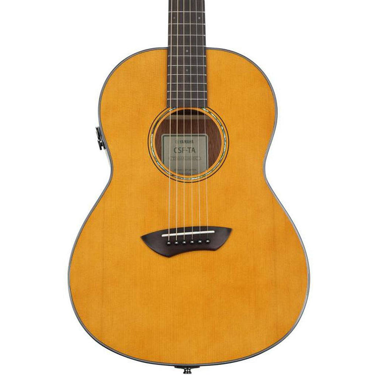 Yamaha CSF-TA TransAcoustic Parlor Size Acoustic Electric Guitar - Vintage Natural Gloss