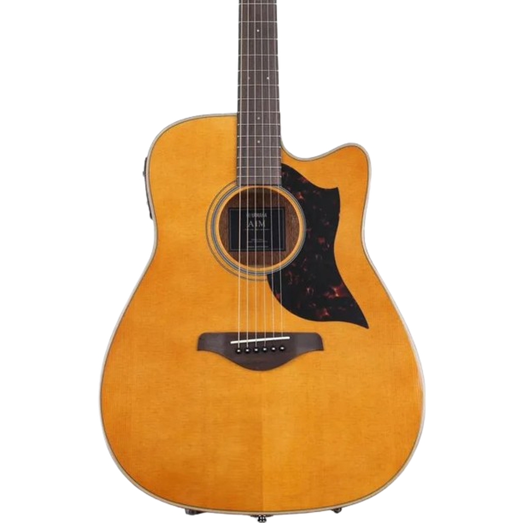 Yamaha A1M Dreadnought Cutaway Acoustic Electric Guitar- Vintage Natural