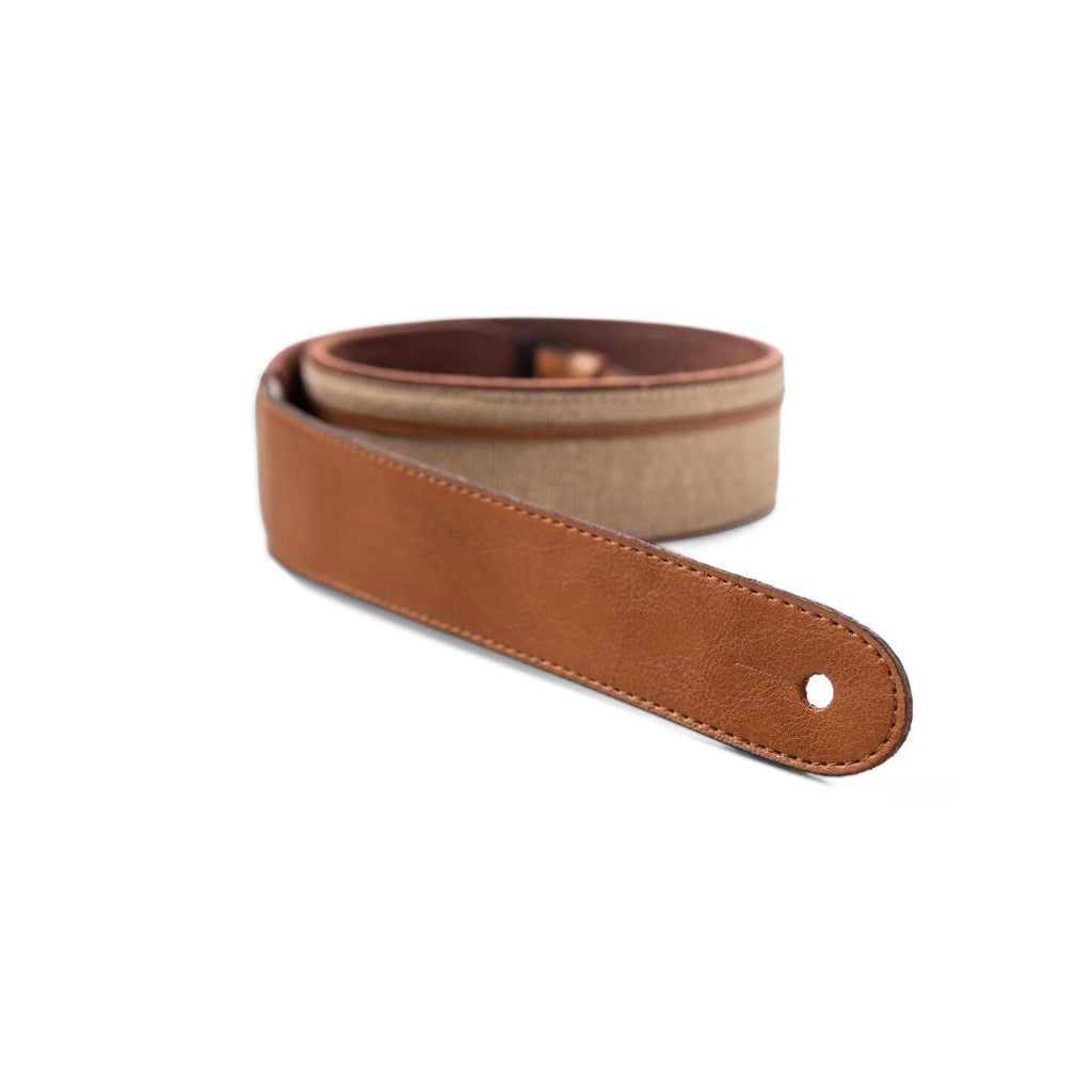 Taylor Vegan Leather 2.5" Guitar Strap - Tan (with Natural Textile)