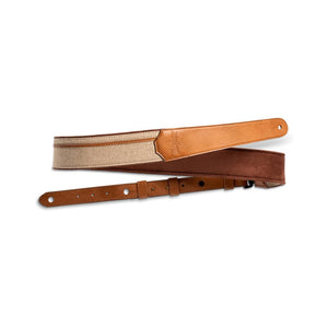 Taylor Vegan Leather 2.5" Guitar Strap - Tan (with Natural Textile)