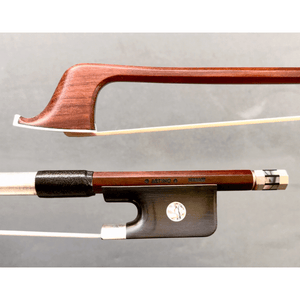 Otto Musica *ARTINO* GERMANY silver Pernambuco cello bow, octagonal, with Paris eyes & fancy button