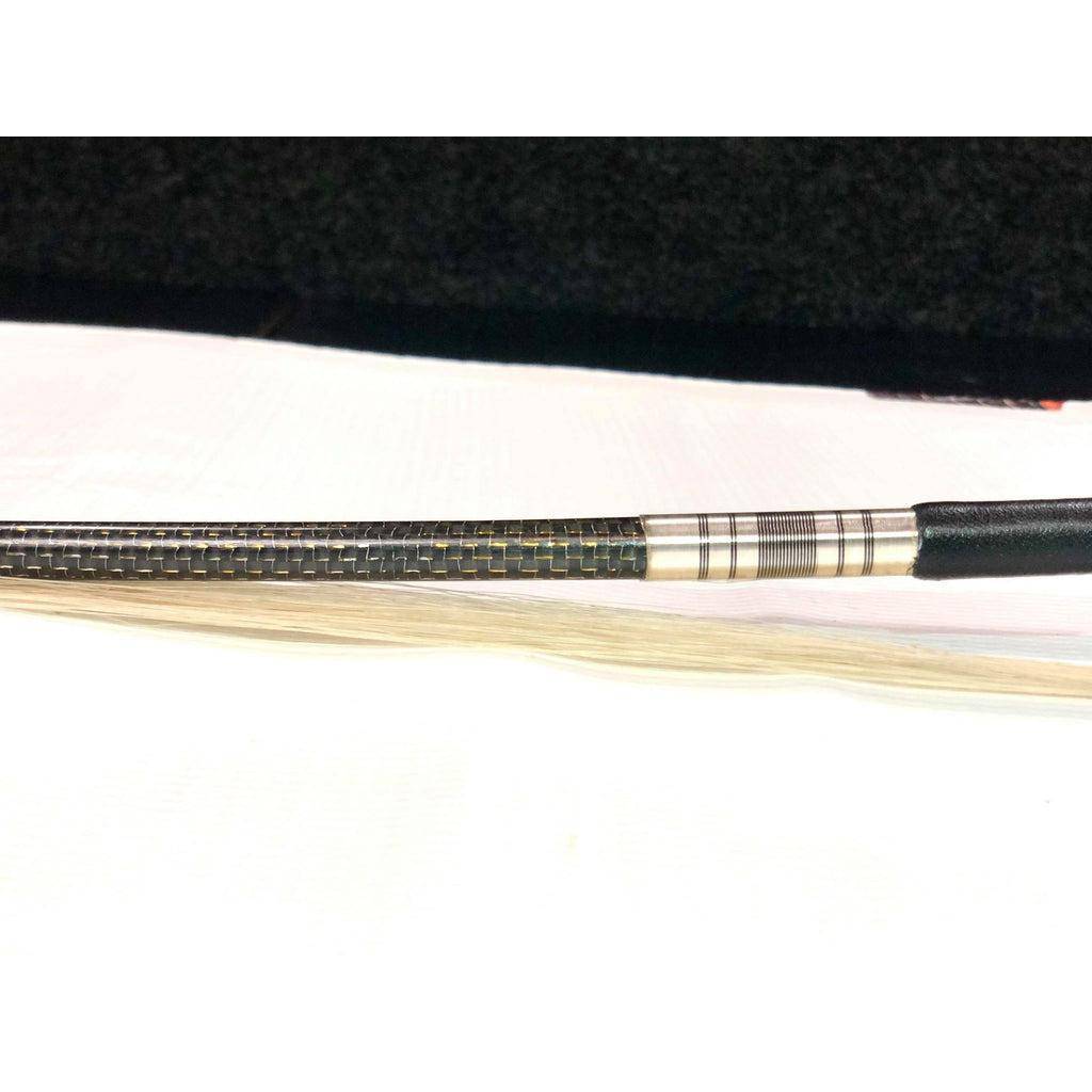 Classical Strings Gold Woven Three Star Deluxe Carbon Fiber Cello Bow 4/4 Round (CSCOGDCRN44)