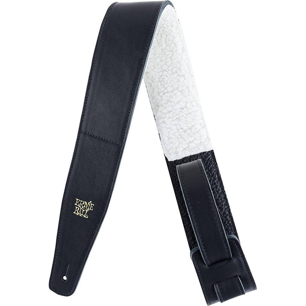 Ernie Ball 2.5" ADJUSTABLE ITALIAN LEATHER STRAP WITH FUR PADDING - Irvine Art And Music